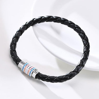 Nanafast Titanium Stainless Steel Rainbow LGBT Pride Bracelet Handmade Braided - Image 4