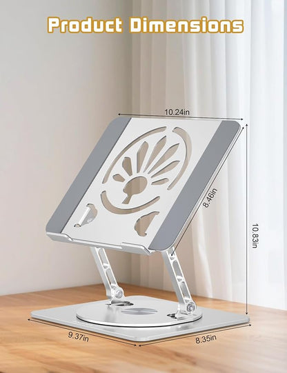 Adjustable Laptop Stand for Desk-360° Rotating Foldable Laptop Holder Ergonomic - Image 3