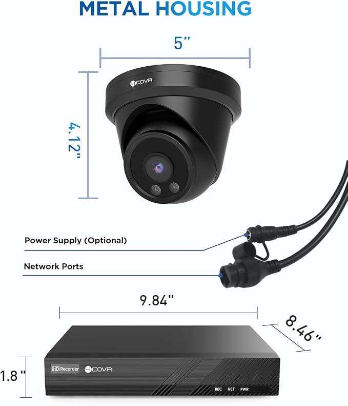 4COVR Security Camera Outdoor System, AI Human Vehicle Detection, 8CH 4K H.265 - Image 9