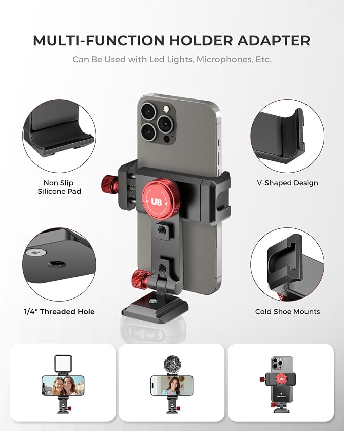 UBeesize Metal Phone Tripod Mount Cold Shoes - Image 3