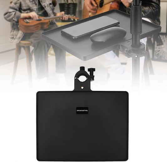 RTNLIT Microphone Music Stand Tray, Adjustable Clamp On Rack Tray Holder by RTNLIT
