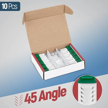 Everest 45° Angled RJ45 Cat6 Keystone Jacks 10-Pack in Green - Image 2