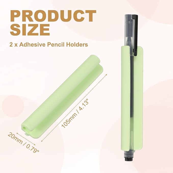 PATIKIL 2 Pcs Adhesive Pencil Holders, 105mm Long Universal Pencil Clip - Image 2