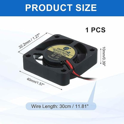 MECCANIXITY 4010 Fan 40mm x 10mm 1-3/5 Inch 12V Small Plastic Cooling Fan 2 Pin - Image 2