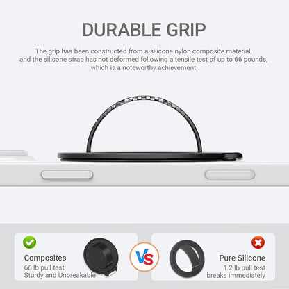 Grat 3 Upgraded Magnetic Phone Grip Stand, 360° Rotatable Silicone Strap Phone - Image 2