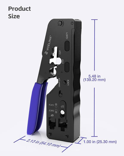 VCELINK RJ45 Crimp Tool, All-In-One Ethernet Pass Through Crimper - Image 6