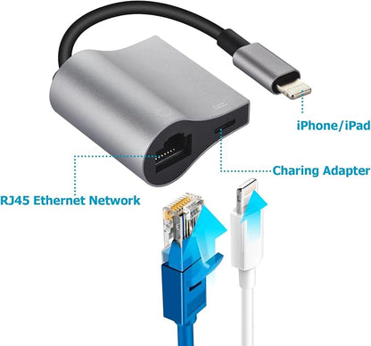 Lightning to RJ45 Ethernet Adapter Network Adapter, Support 10/100Mbps Ethernet - Image 2