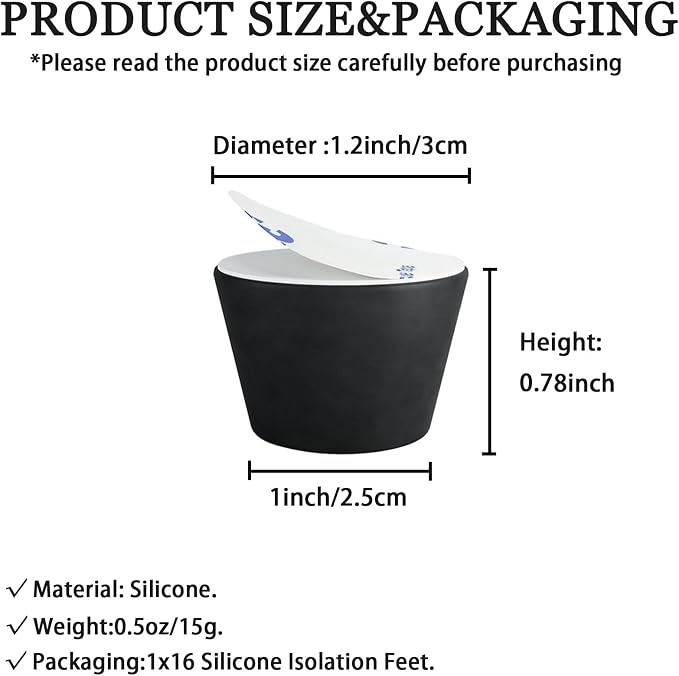 1.2" Silicone Non-Skid Speaker Pads-16Pack, - Image 2