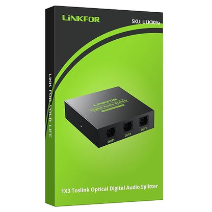LiNKFOR Digital Optical Audio 1x3 Splitter Digital SPDIF Toslink Optical Fiber - Image 6
