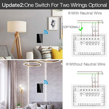 MOES ZigBee Smart Touch Wall Light Switch, Requires Tuya ZigBee Hub, No Neutral - Image 3