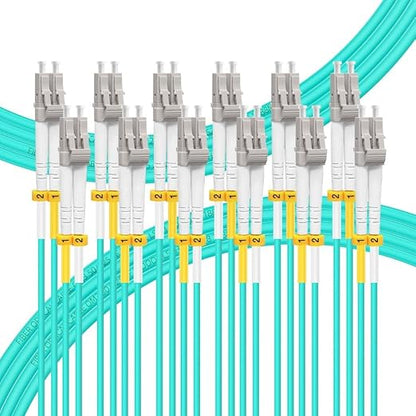FLYPROFiber- 5M-6Pack OM4 LC to LC Fiber Patch Cable, MM Multi Mode Fiber Optic by FLYPROFiber