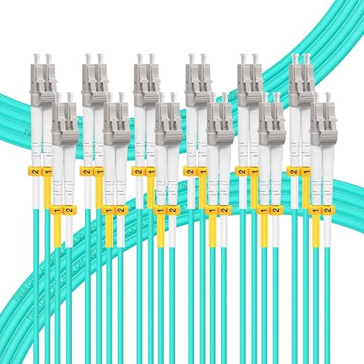 FLYPROFiber- 3M-6Pack OM4 LC to LC Fiber Patch Cable, MM Multimode Fiber Optic by FLYPROFiber