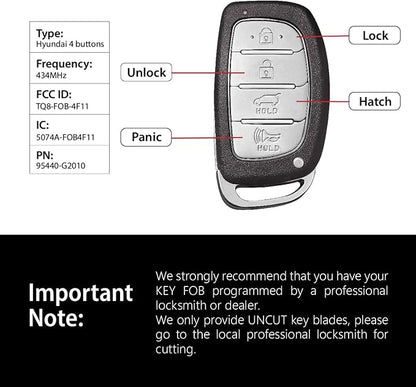 Replacement for 2017 2018 2019 2020 Hyundai Ioniq Hybrid Key Fob Remote Control - Image 3