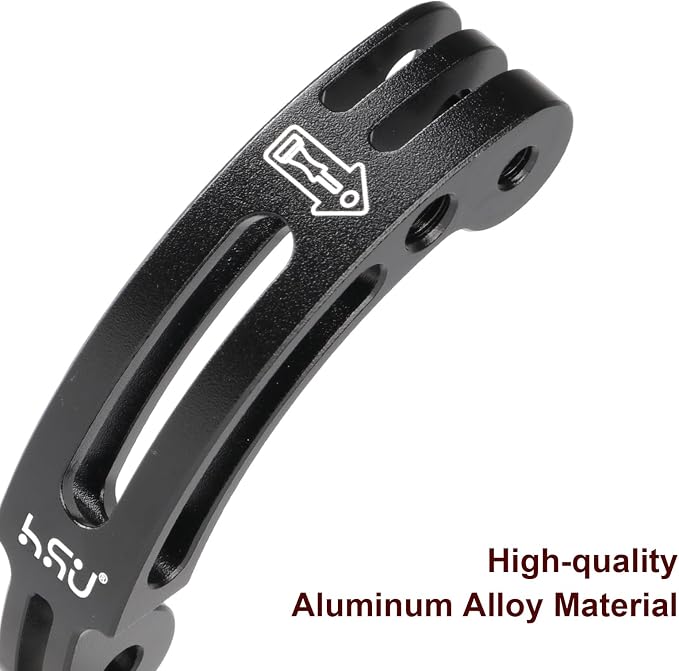 HSU Aluminum Alloy Curved Extension Arm Metal Pole Mount Helmet Stick Extension - Image 3