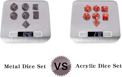 D&D Metal Dice Set, DNDND 7PCS Metallic Ancient Copper Dice - Image 7