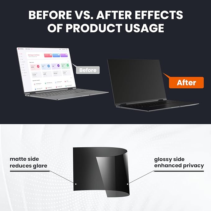 HD Laptop Privacy Screen 14 inch, Upgraded Laptop Privacy Screen - Image 6