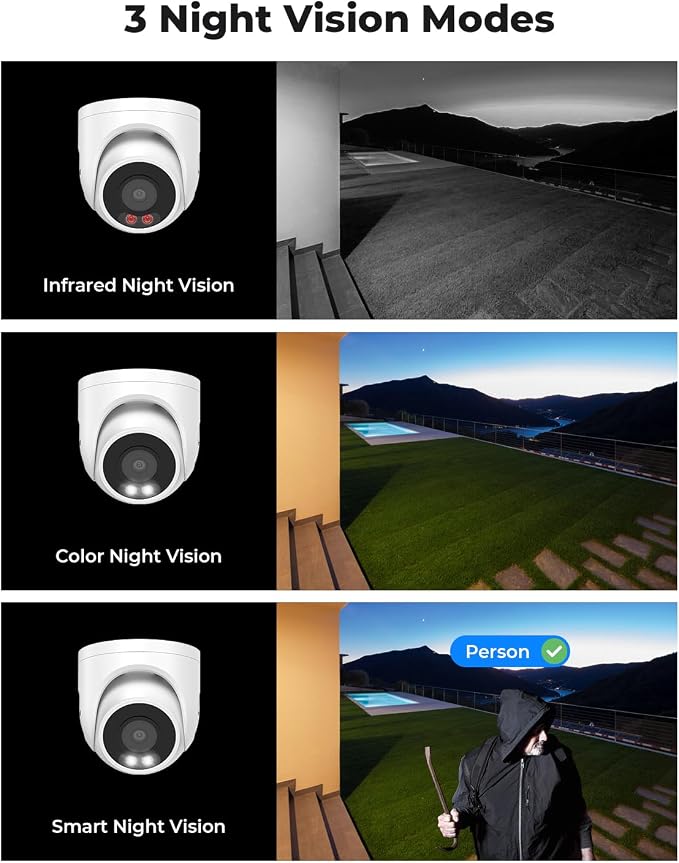 H.VIEW 4K 16 Channel Security Camera System 16Pcs CCTV Camera kit PoE 8MP - Image 3