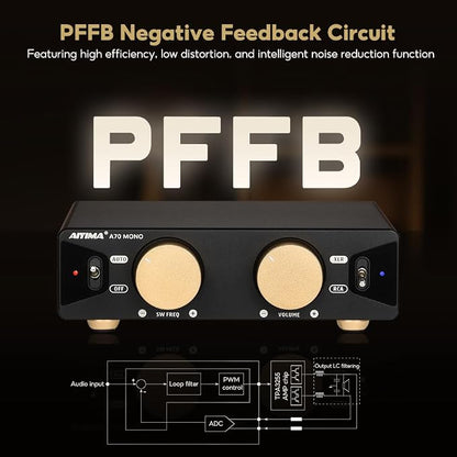 AIYIMA A70 Mono Amplifier with PFFB Home Audio Receiver, TPA3255 Class D Amp - Image 6