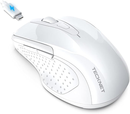 TECKNET Rechargeable Jiggler Wireless Mouse 4800 DPI Silent USB A & Bluetooth by Tecknet