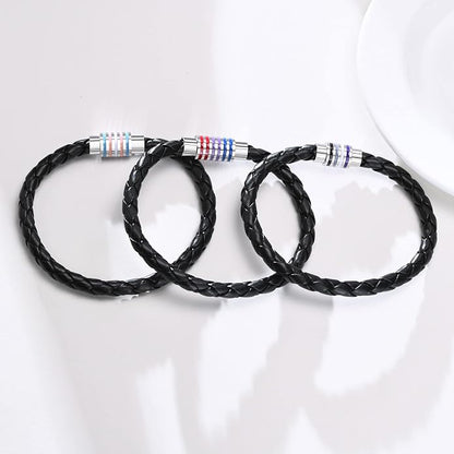 Nanafast Titanium Stainless Steel Rainbow LGBT Pride Bracelet Handmade Braided - Image 5