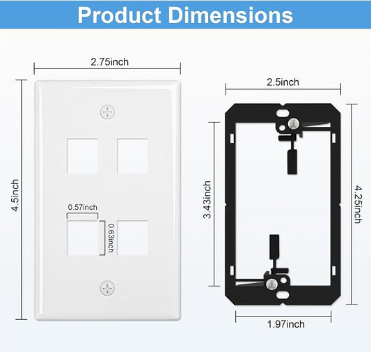 FGB 4-Port Keystone Wall Plate, - Image 2