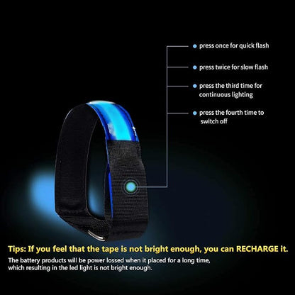 2 Pack Rechargeable LED Reflective Armband, High Brightness High Visibility - Image 3