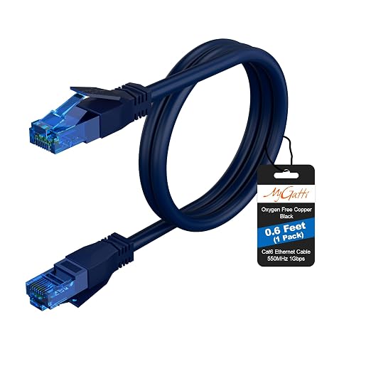 Cat6 Ethernet Cable 0.6 FT, Snagless Short Cat 6 Patch Cord, RJ45 Pure Copper by Mygatti