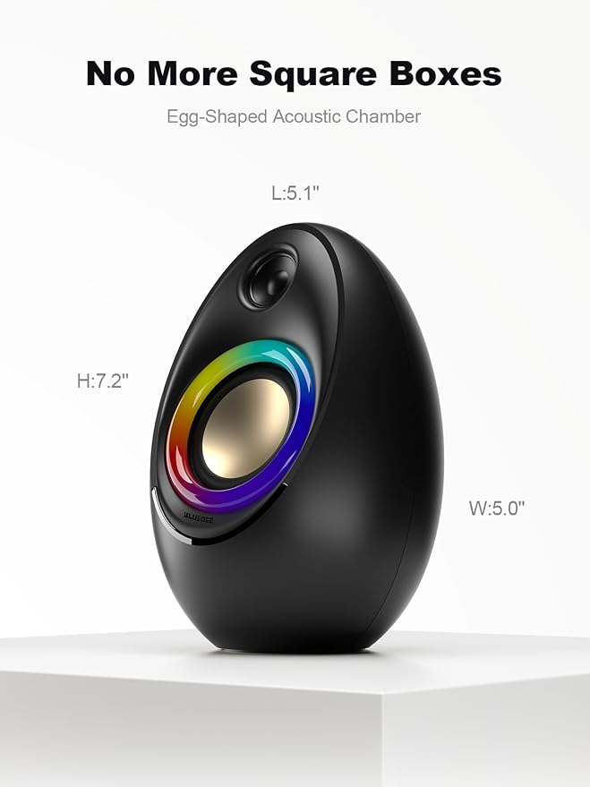 Bluedee Computer Speakers for Desktop PC, Dynamic RGB Light USB Speaker - Image 6