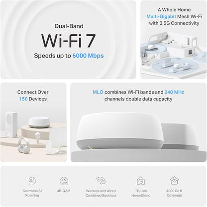 TP-Link Deco 7 BE25 Dual-Band BE5000 WiFi 7 Mesh Wi-Fi System | 4-Stream 5 Gbps - Image 3