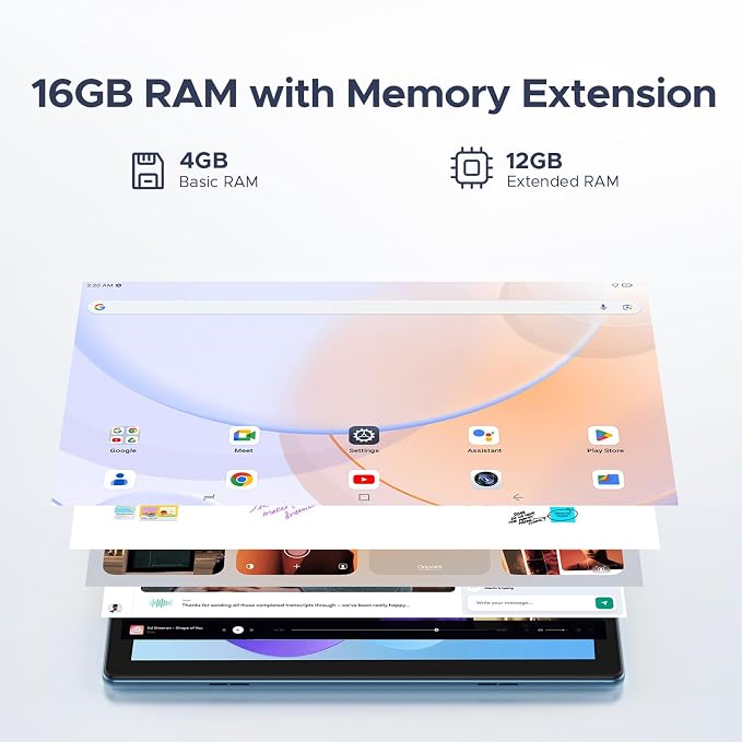 DOOGEE U10 10 inch Tablet with Keyboard, Android 15 Tablet 16GB+128GB/2TB Expand - Image 7