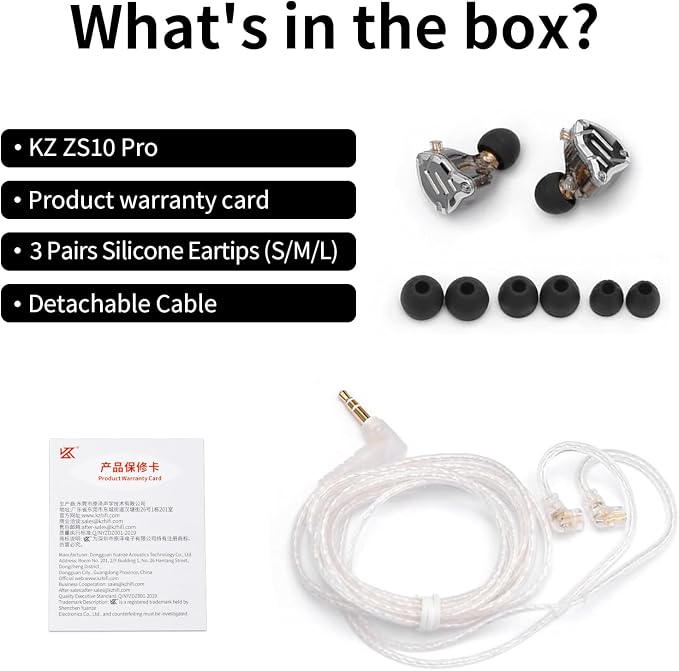 KZ ZS10 Pro Gaming Earbuds, 4BA 1DD Gaming Wired Earbuds - Image 8