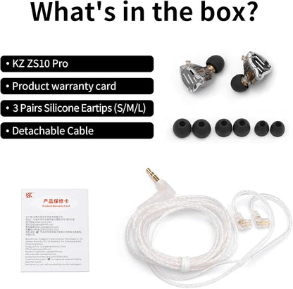 KZ ZS10 Pro Gaming Earbuds, 4BA 1DD Gaming Wired Earbuds - Image 8