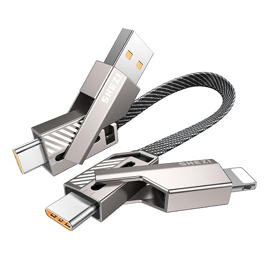 4-in-1 0.6FT Ultra Short USB C Cable Compatible by Vexipia