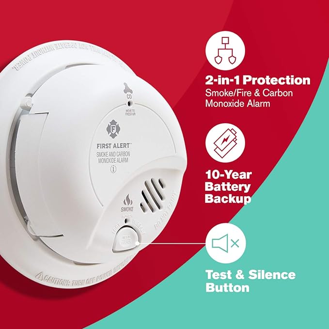 FIRST ALERT SC9120B Corded Electric Combination Alarm - Image 3