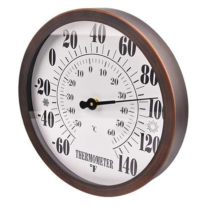 12'' Indoor Outdoor Thermometer Large Numbers, Hanging Decorative Wall - Image 4