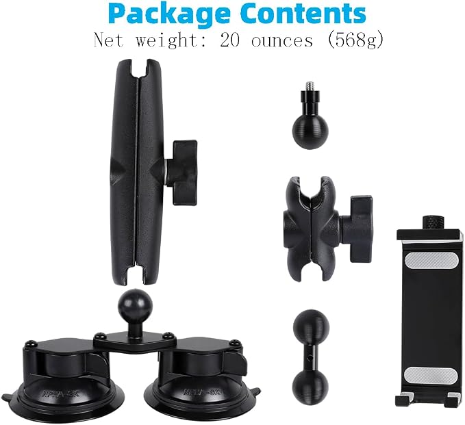 Aluminum Tablet Holder for All iPad, 360° adjustable Secure Double Suction Cup - Image 6