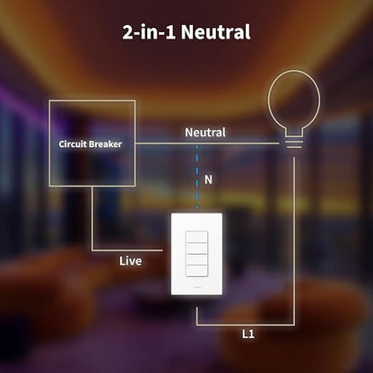 Aqara Smart Light Switch H2, Thread/Zigbee Protocol, Wall Switch - Image 4