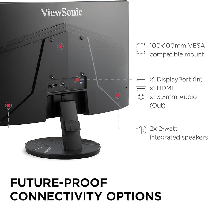 ViewSonic VA2416C 24 Inch Full HD 1080p Frameless Curved Monitor - Image 7