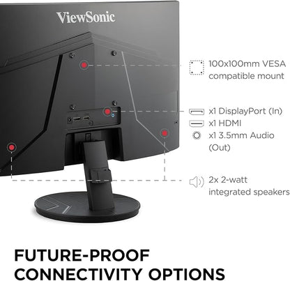 ViewSonic VA2416C 24 Inch Full HD 1080p Frameless Curved Monitor - Image 7