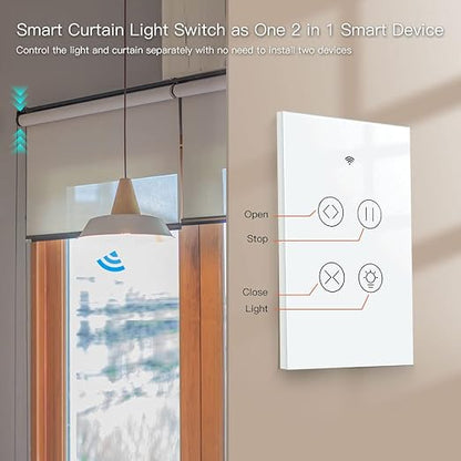 MOES 2.4GHz WiFi RF Smart Curtain Light Touch Switch Glass Panel Backlight - Image 4