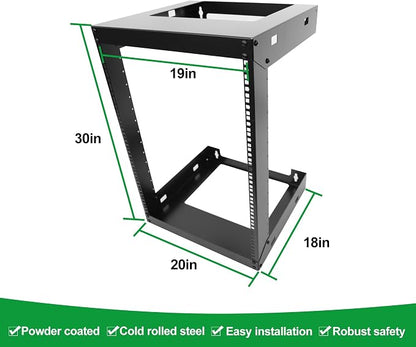 15U Wall Mount Open Frame 19 Inch Server Equipment Rack Wall Mountable Heavy - Image 2