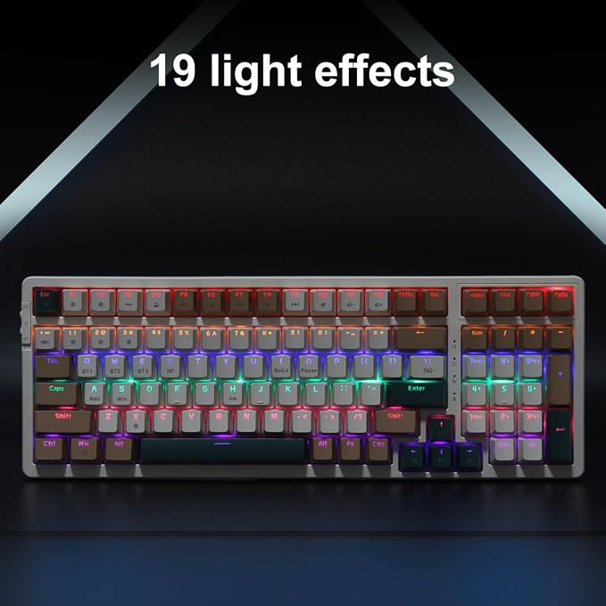 Wireless Mechanical Keyboard, Triple Mode 2.4G/USB-C/BT Gaming Keyboards 100 - Image 4
