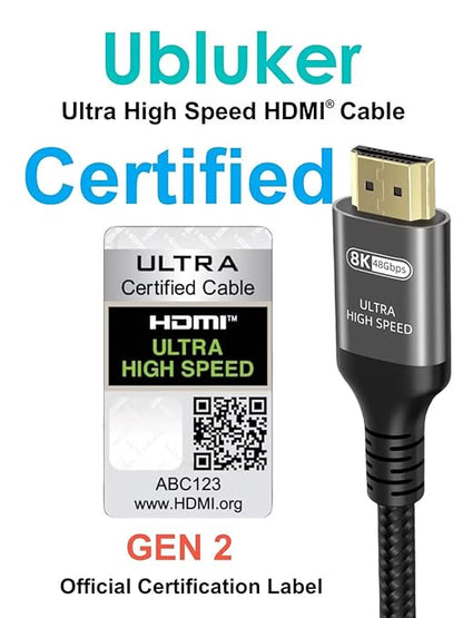 10K 8K 4K HDMI Cable 48Gbps 6.6 FT, Certified Ultra High Speed HDMI® Cable 4K - Image 2