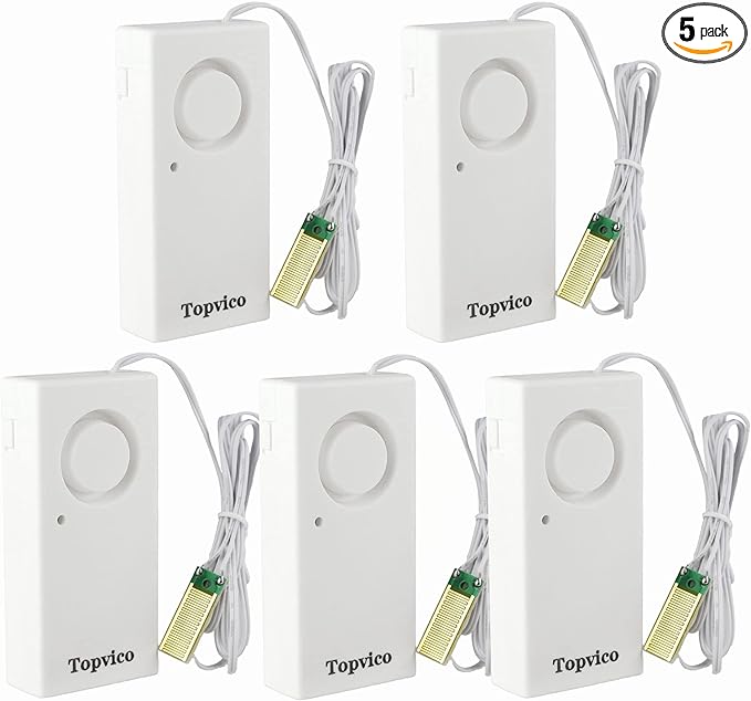Water Leak Detector, 120dB Loud Siren, Powered by 9V Battery, Sensor Alarm by MakeLifeSaferandSmarterEnjoyPeaceofMind