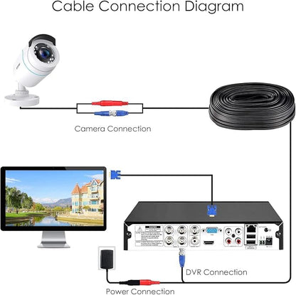ZOSI 4 x 2MP 1080p HD-TVI Home Security Camera Outdoor Indoor 1920TVL, 80ft - Image 7