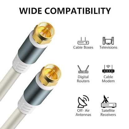 RG6 Coaxial Cable Connector TV Antenna Cable Wire - Image 6