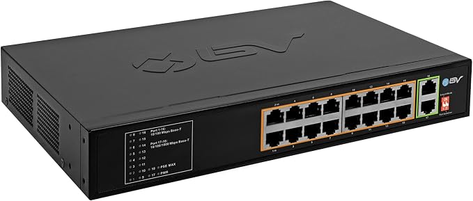 BV-Tech 18 Ports Long Range PoE+ Switch by BV-Tech