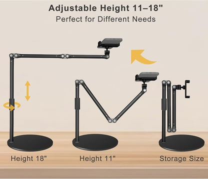 Overhead Phone Mount for Desk, Heavy Duty Rotatable Stand for Video Recording - Image 4