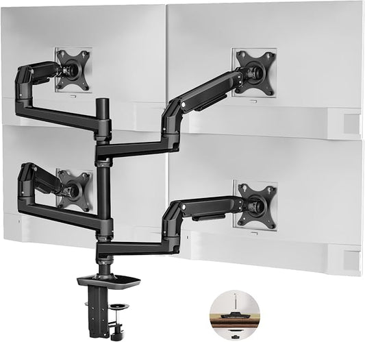Quad Monitor Mount, Holds Screens up to 40 Inches and 25 lbs, Fully Adjustable by Ergounion