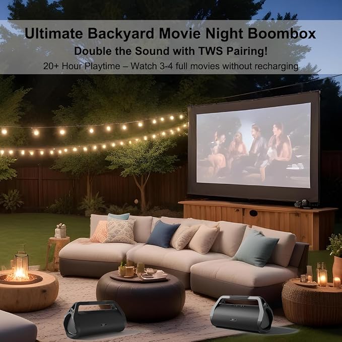 Portable Waterproof Speaker Bluetooth 5.3, Rugged 120W Loud Outdoor Boombox - Image 5